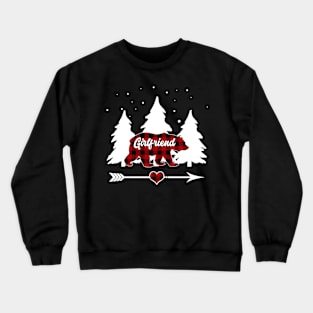 Girlfriend Bear Buffalo Red Plaid Matching Family Christmas Crewneck Sweatshirt